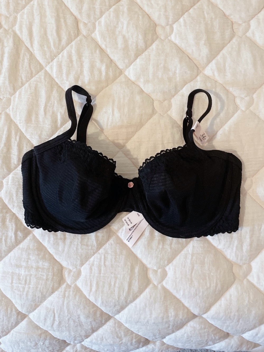 ྀིྀིྀིྀིྀི victoria’s secret cotton shadow stripe unlined demi bra black